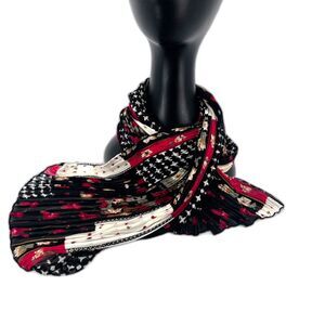 Mixed Print Crinkled Long Rectangular Fashion Scarf Wrap Boho Cottage core Artsy